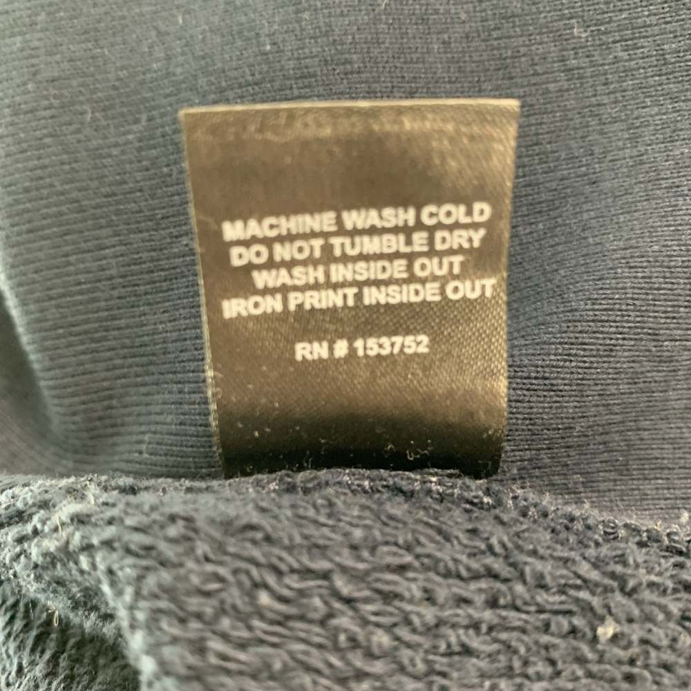 ROWING BLAZERS Navy White Logo Cotton Hooded Sweatshirt - Picture 6 of 6